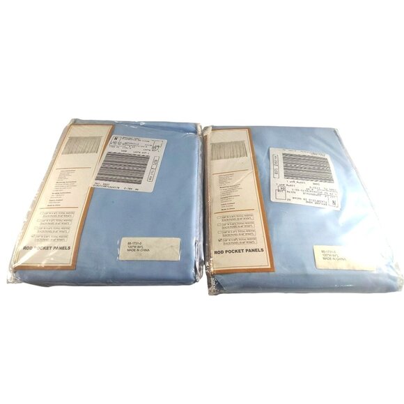 (2) Brylane Home 120"Wx84"L Blue Ice Polyester Rod Pocket Panels New In Package - Picture 2 of 8